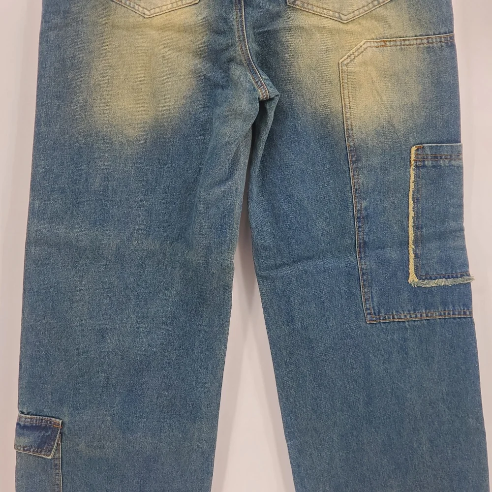 ☆☆  Fashion Nova Wide Leg Cargo Jeans Size 11 NWT